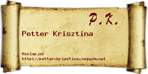 Petter Krisztina névjegykártya